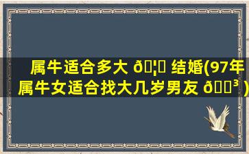 属牛适合多大 🦁 结婚(97年属牛女适合找大几岁男友 🐳 )
